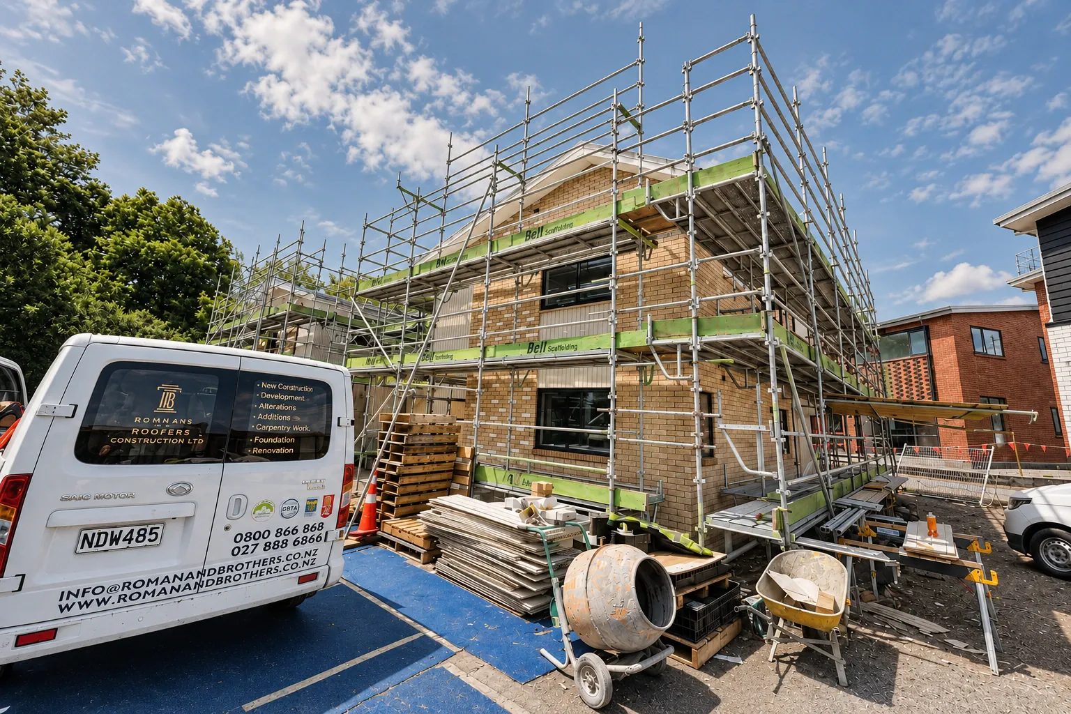 Glen Innes: Exterior works on site, AI-retouched official project site photograph