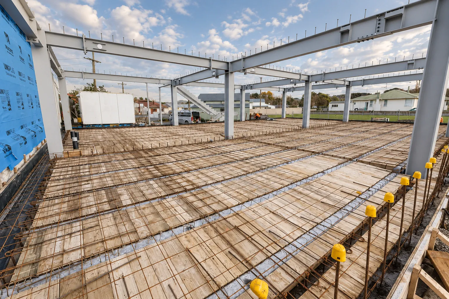 Piopio: Floor reinforcement, AI-retouched official project site photograph