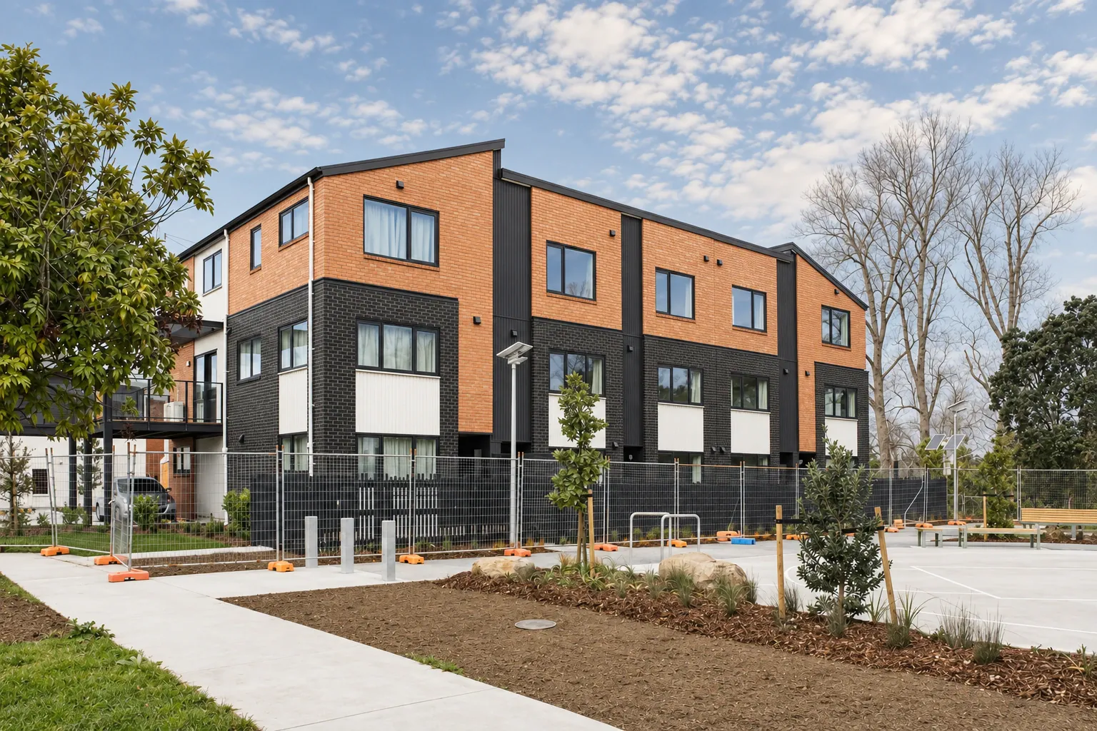 Glen Innes: Exterior & landscaping, AI-retouched official project site photograph