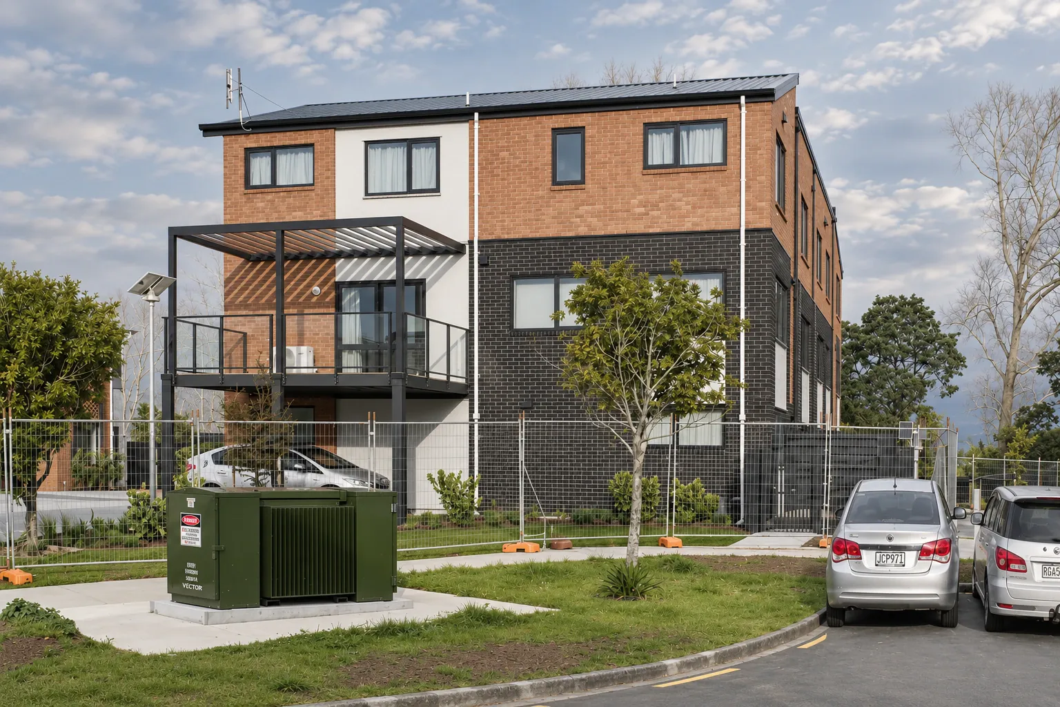 Glen Innes: Brickwork & balconies, AI-retouched official project site photograph